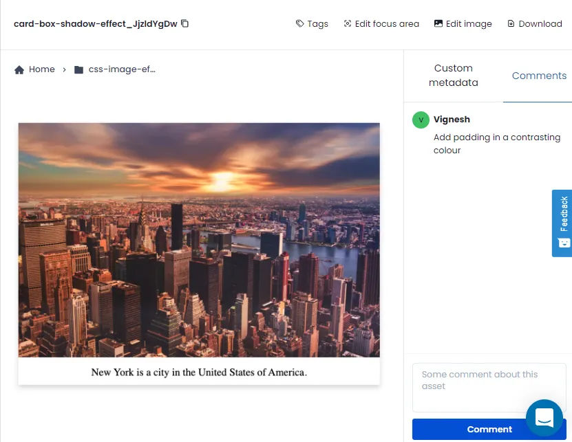 ImageKit Asset commenting