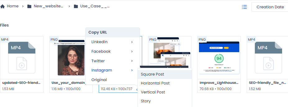 Social sharing feature ImageKit