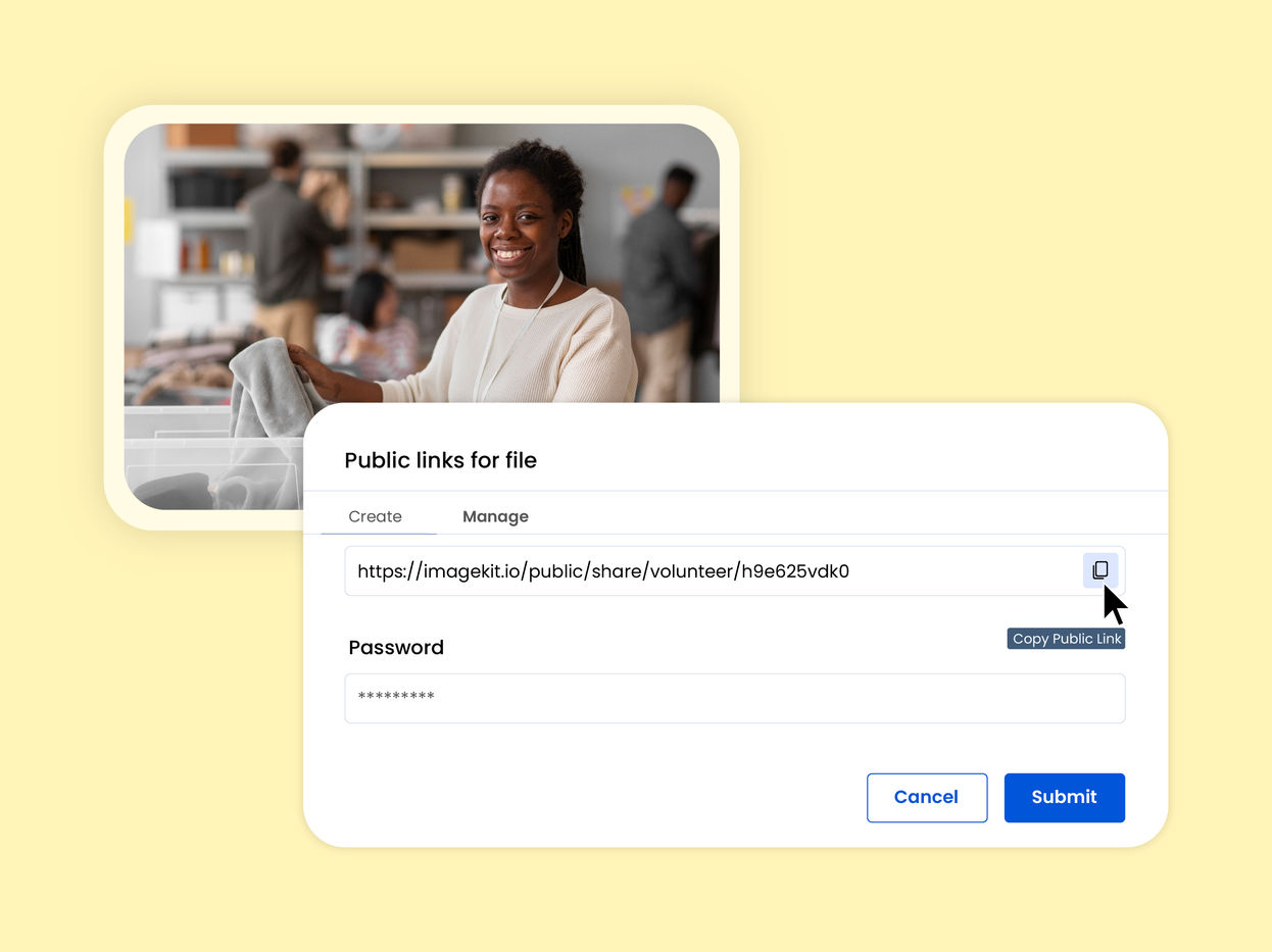 Public links for secure asset distribution