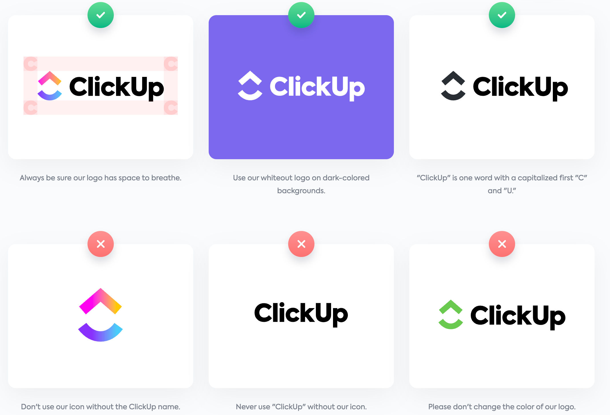 Clickup logo usage guidelines