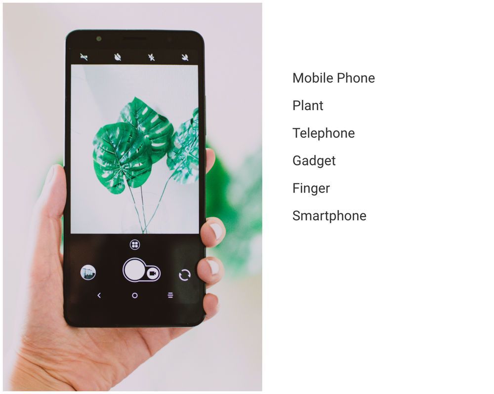 Tags associated with an images of a mobile phone